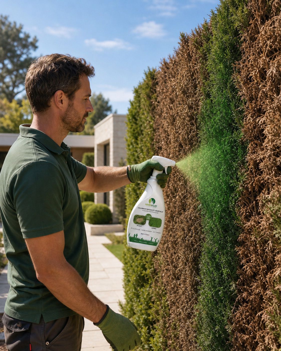 Colorant naturel gazon et thuyas vert forêt - résultat immédiat - 750ml + 2 recharges