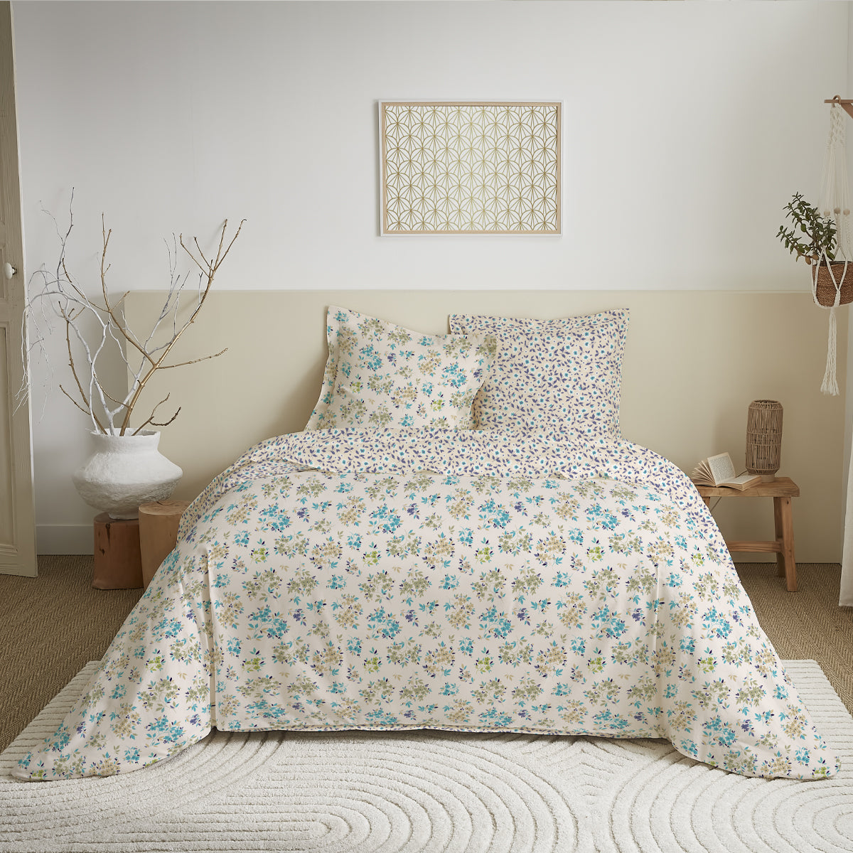 Pack Complet Housse de couette Imprimé 260 x 240 cm - Drap housse 160 x 200 cm 5 modèles au choix