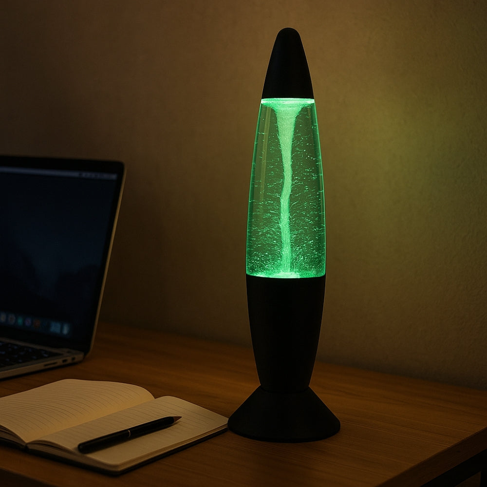Lampe LED Tornade 34cm – Effet Lave et Tourbillon, Couleurs Changeantes, Alimentation USB,