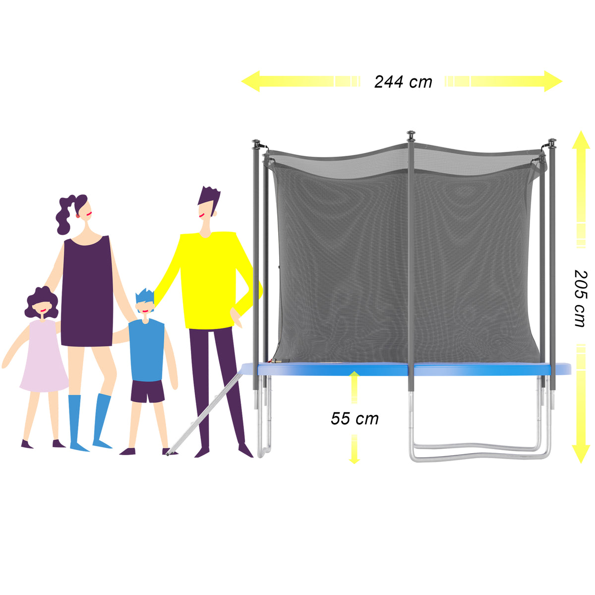 Trampoline Classique 8FT-244cm Bleu