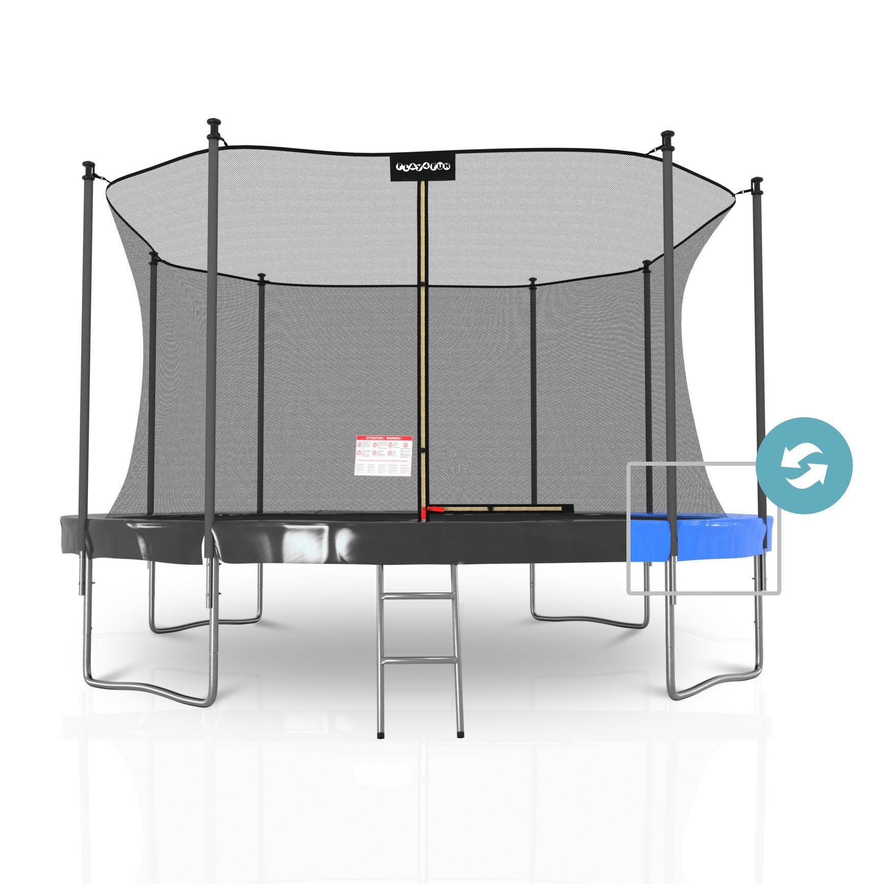 Trampoline Classique 14FT-427cm Bleu Noir - Reversible Onebox