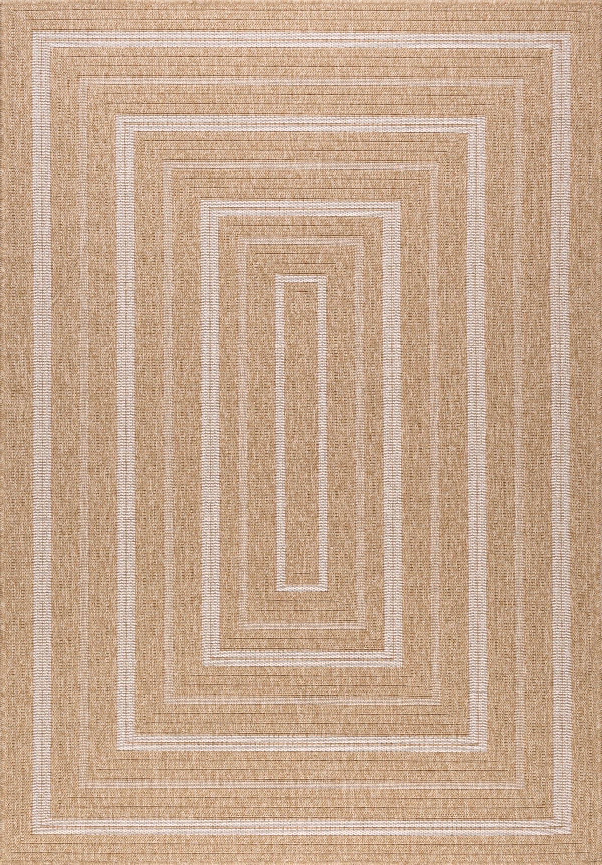 Tapis aspect jute nature motifs rectangles blanc - Nature