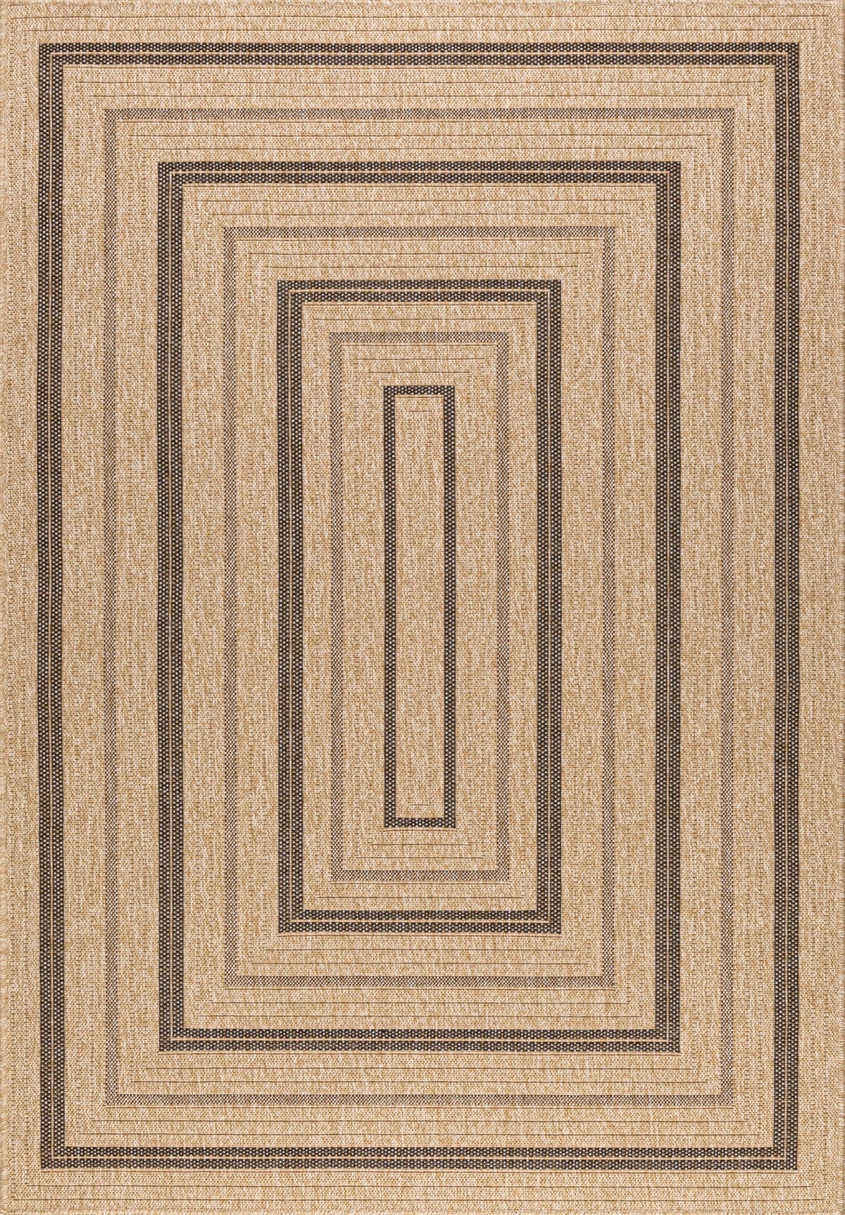 Tapis aspect jute nature motifs rectangles noirs - Nature