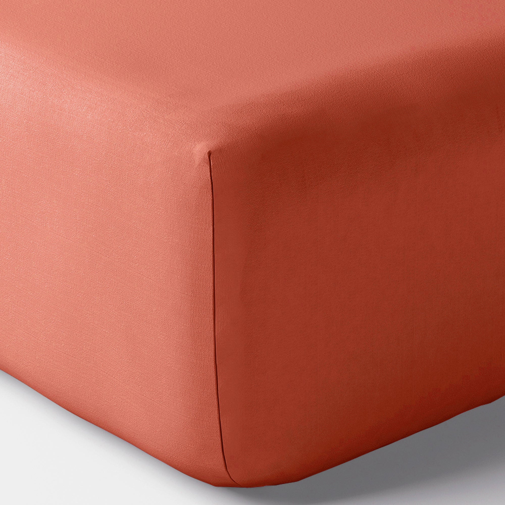 Drap housse Percale 140 x 190 cm Pur Coton Peigné Longues Fibres 80 Fils/cm² Terracotta