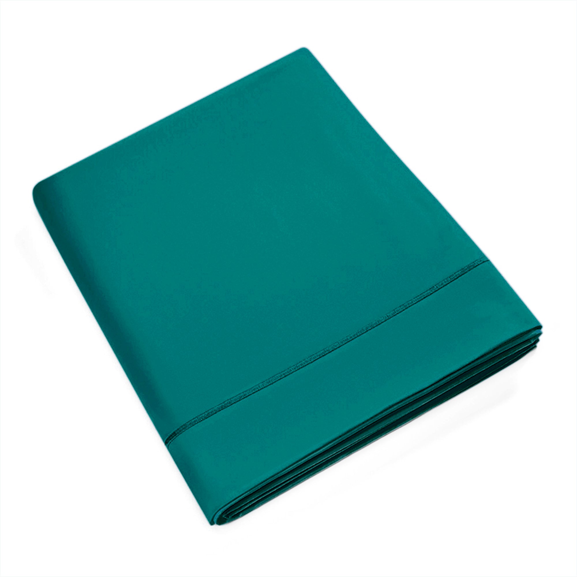 Drap Plat Percale 180 x 290 cm Pur Coton Peigné Longues Fibres 80 Fils/cm² Paon