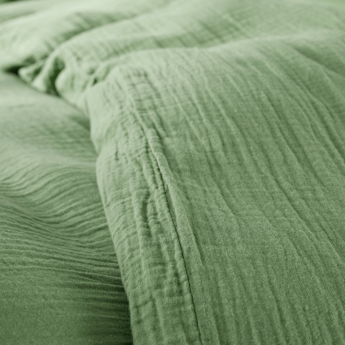 Pack 2 pièces Housse de couette - 140x200cm + 1 taie d'oreiller 65X65cm gaze de coton Olive