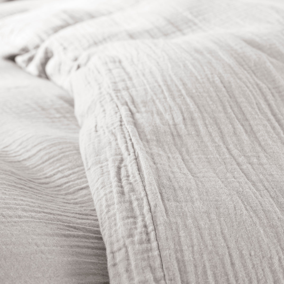 Pack 2 pièces Housse de couette - 140x200cm + 1 taie d'oreiller 65X65cm gaze de coton Perle