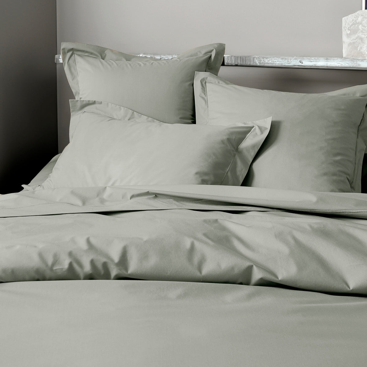 Housse de couette Percale 140 x 200 cm Pur Coton Peigné Longues Fibres 80 Fils/cm² Ardoise