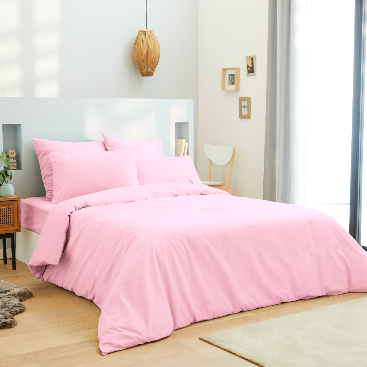 Housse de couette unie 260 x 240 100% coton