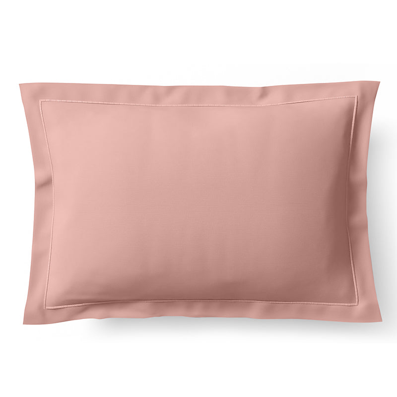 Taie d'oreiller Percale 65 x 65 cm Pur Coton Peigné Longues Fibres 80 Fils/cm² Rose poudré