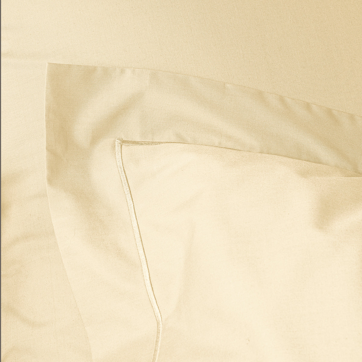 Taie d'oreiller Percale 65 x 65 cm Pur Coton Peigné Longues Fibres 80 Fils/cm² Ivoire