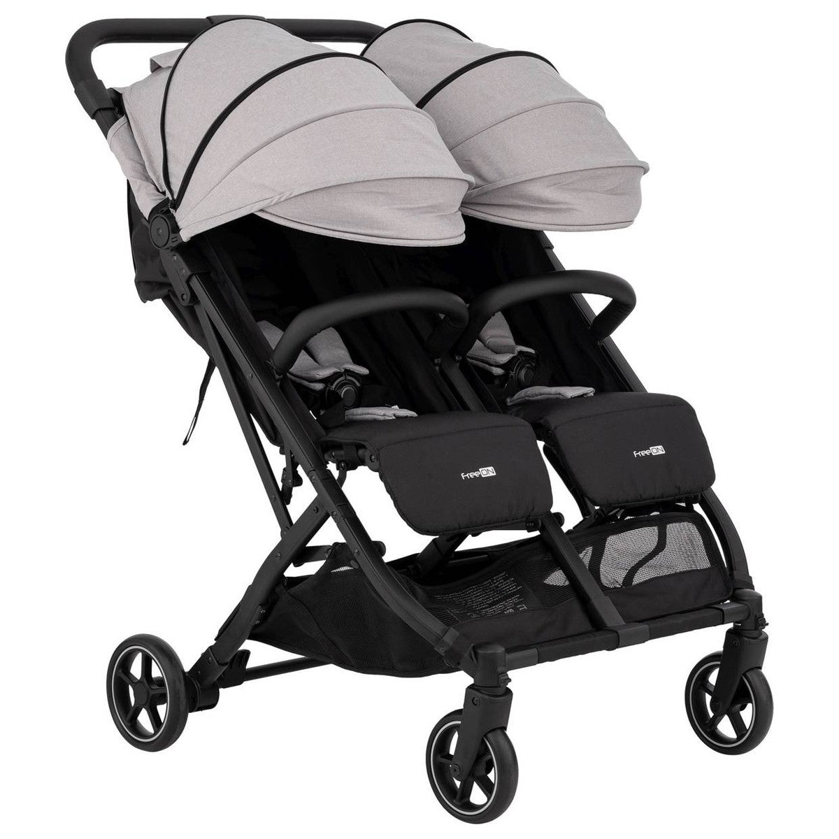 Poussette jumeaux ou enfants rapprochés largeur 74 cm Gris