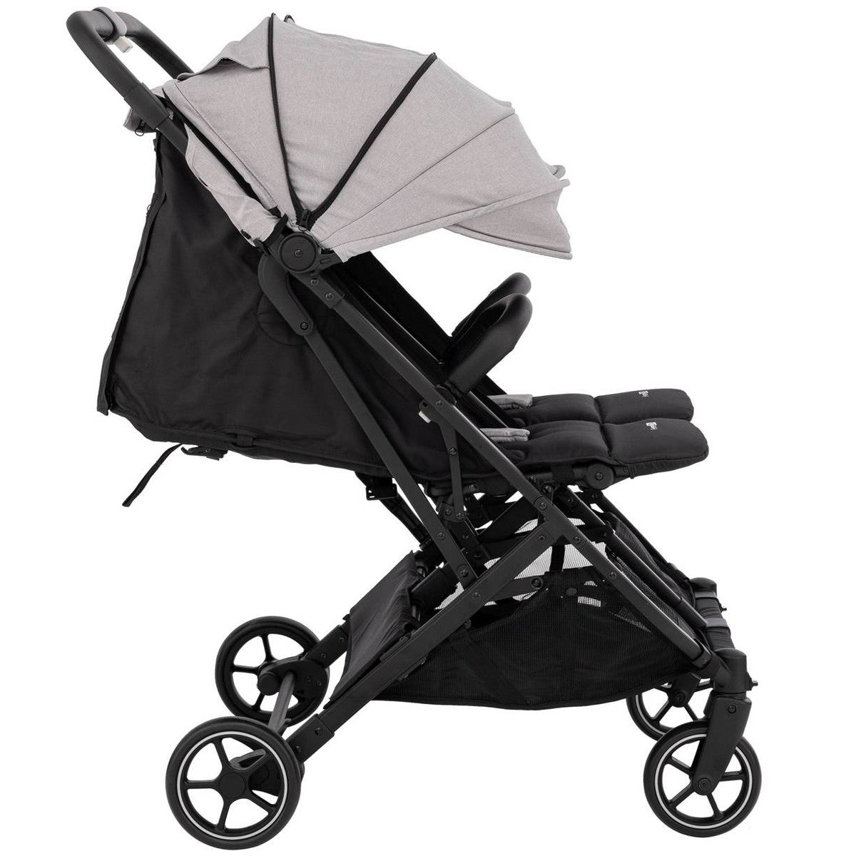Poussette jumeaux ou enfants rapprochés largeur 74 cm Gris