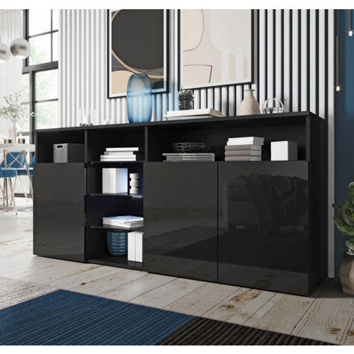 Buffet couleur noir - 150 X 72 cm - Caribo