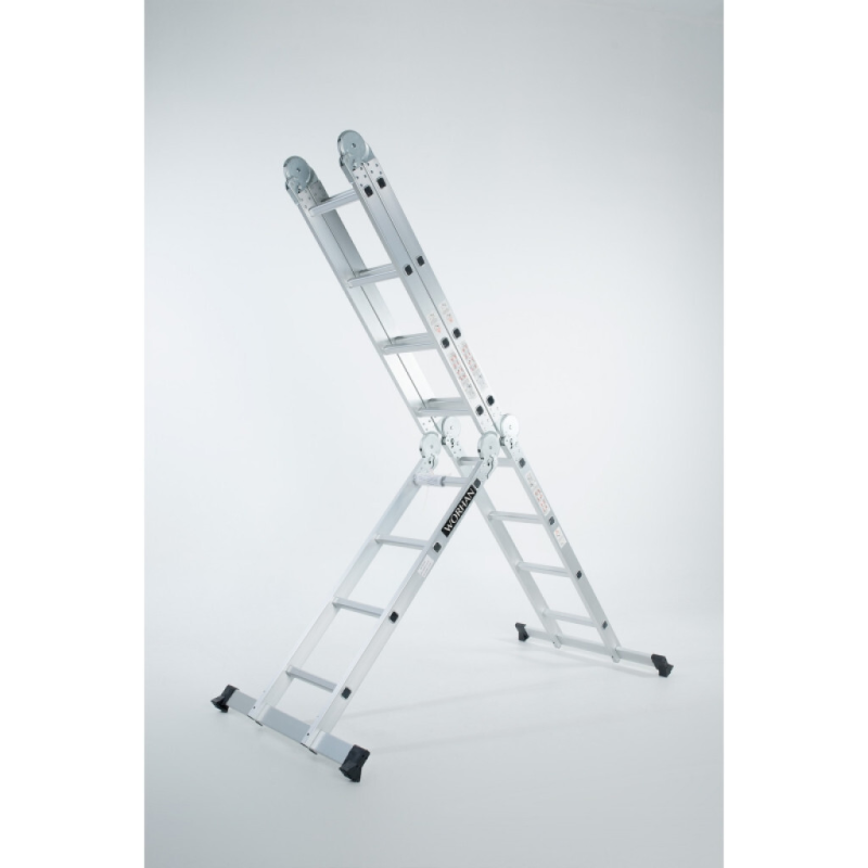 Echelle multifonction pliable 4 x 4 marches - hauteur 4.6 m + plateformes