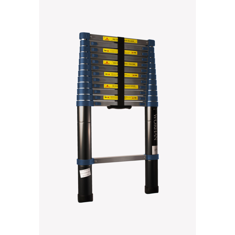 Echelle télescopique en aluminium - 11 échelons - 3,2 m
