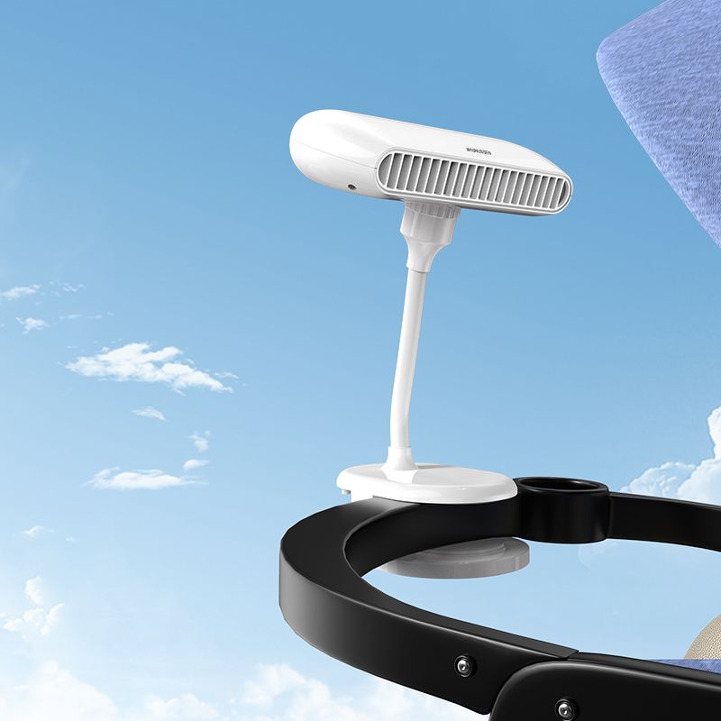 Ventilateur portable compact blanc avec clip