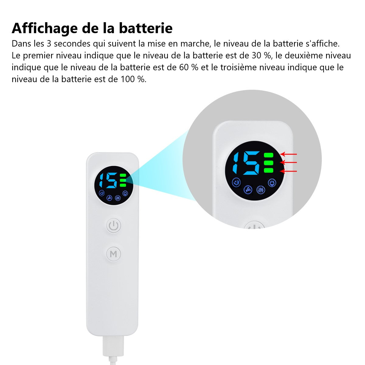 Masque LED visage 4 couleurs avec télécommande