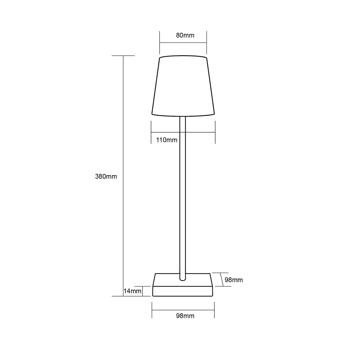 Lampe de Table Nova Blanche - Rechargeable et avec Commande Tactile