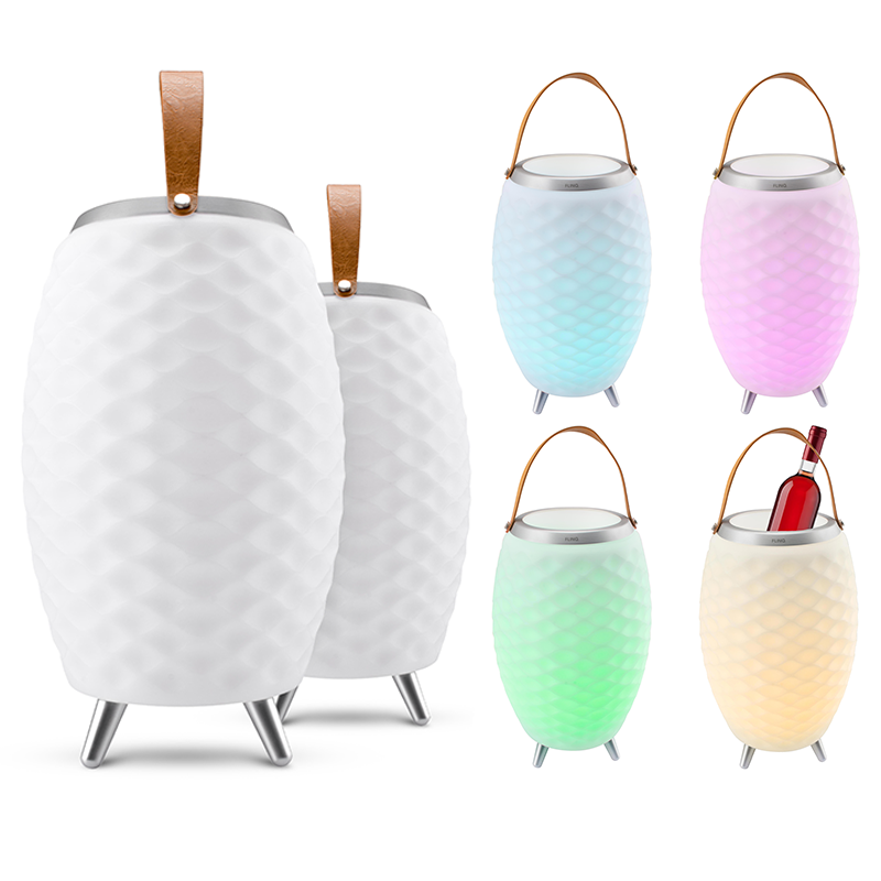 Lampe-enceinte LED sans fil avec refroidisseur à vin intégré Bali XL - Bluetooth - RGB - Blanc