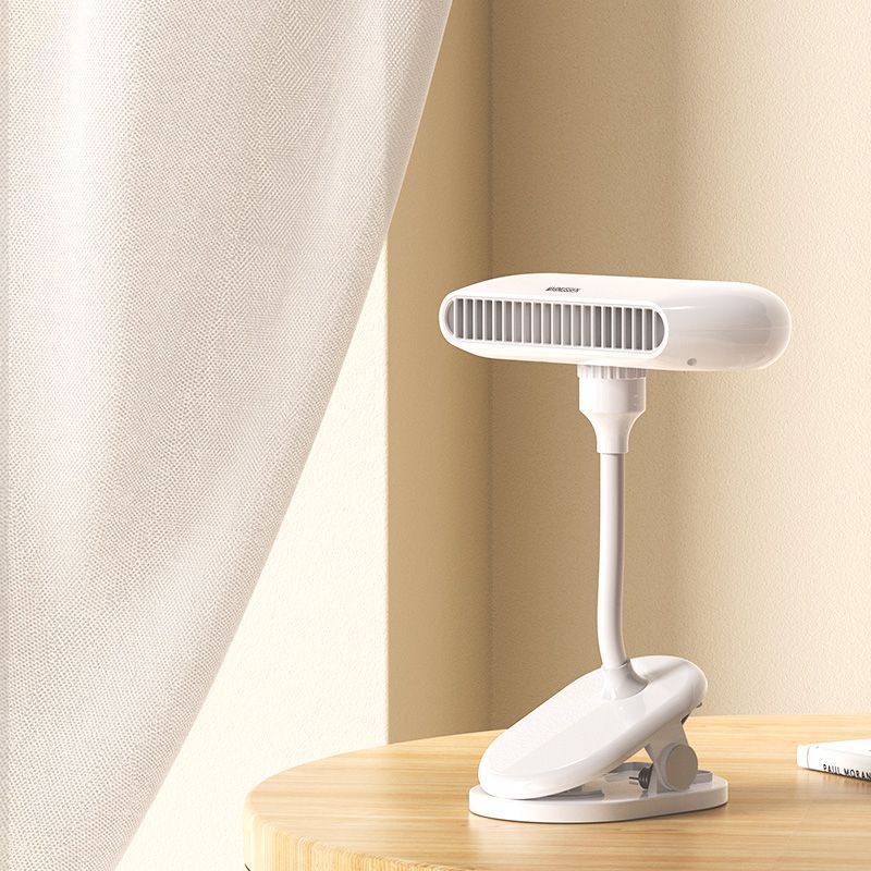 Ventilateur portable compact blanc avec clip