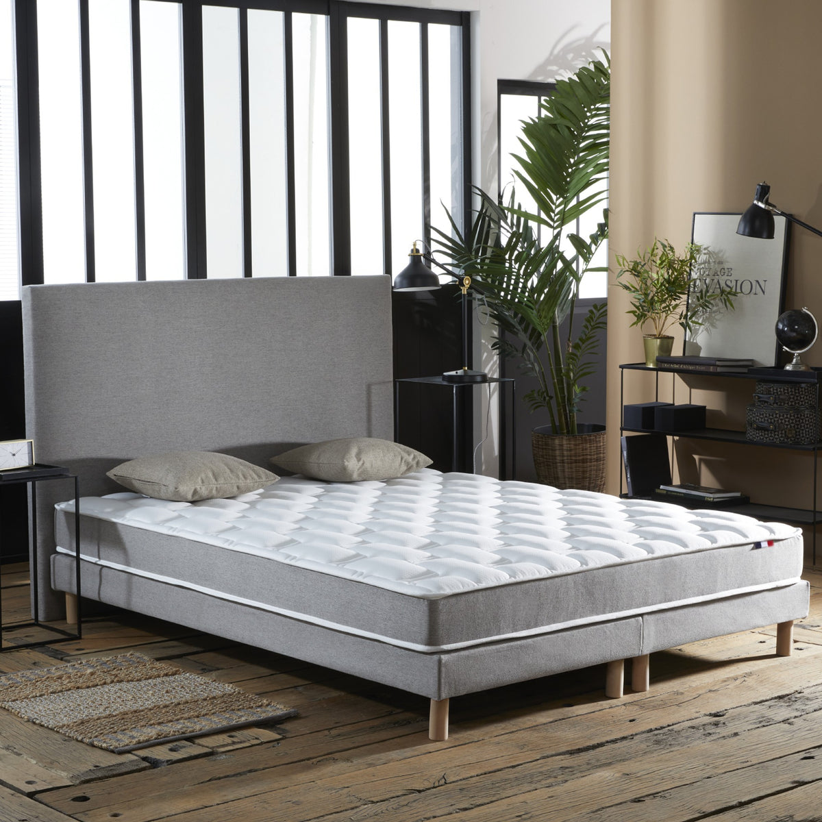 Matelas 80x200 cm bi-confort : accueil mémoire de forme et mousse HR