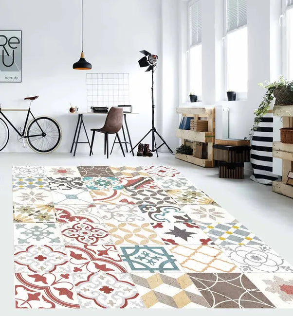 Tapis vinyle - Carreaux vintage 4