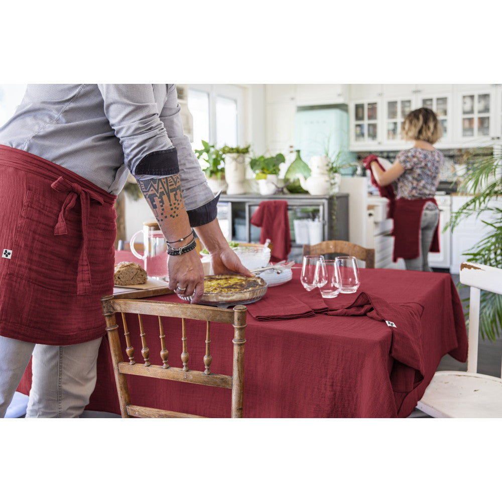 Nappe rectangle 150 x 350 cm GAÏA Lie de vin