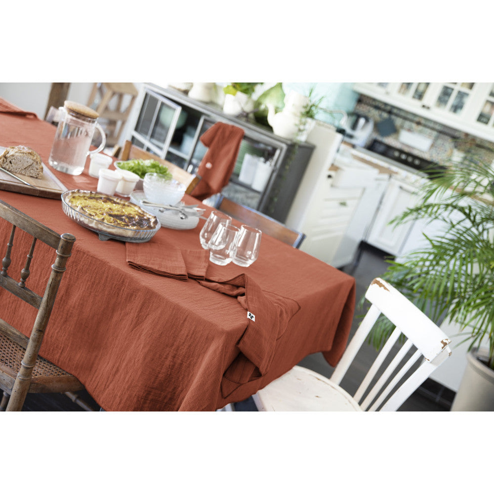 Nappe rectangle 150 x 350 cm GAÏA Terracotta