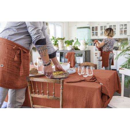 Nappe rectangle 150 x 350 cm GAÏA Terracotta