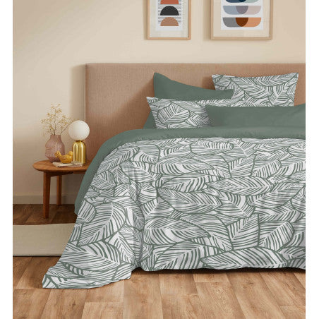 Pack Complet Housse de couette Imprimé 220 x 240 cm - Drap housse 140 x 190 cm - 100% coton / 57 fils/cm²- FIRA ROMARIN