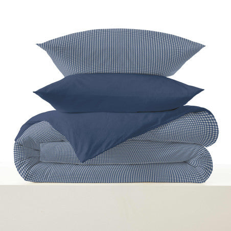 Pack Complet Housse de couette Imprimé 220 x 240 cm - Drap housse 140 x 190 cm - 100% coton / 57 fils/cm²- GABRIELLE MARINE