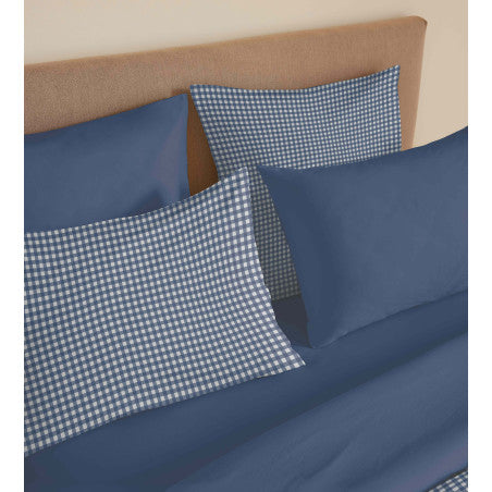 Pack Complet Housse de couette Imprimé 220 x 240 cm - Drap housse 140 x 190 cm - 100% coton / 57 fils/cm²- GABRIELLE MARINE