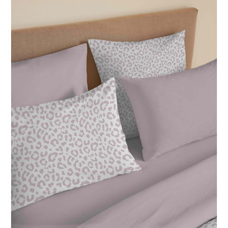 Pack Complet Housse de couette Imprimé 220 x 240 cm - Drap housse 160 x 200 cm - 100% coton / 57 fils/cm²- DIANA BLUSH