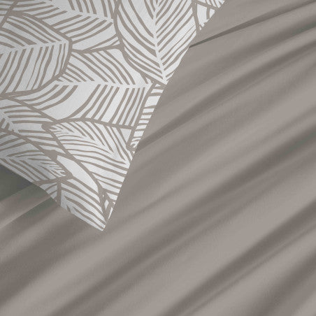 Pack Complet Housse de couette Imprimé 220 x 240 cm - Drap housse 160 x 200 cm - 100% coton / 57 fils/cm²- FIRA NATUREL