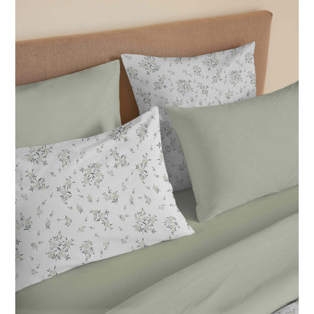 Pack Complet Housse de couette Imprimé 220 x 240 cm - Drap housse 160 x 200 cm - 100% coton / 57 fils/cm²- LOUISE ROMARIN