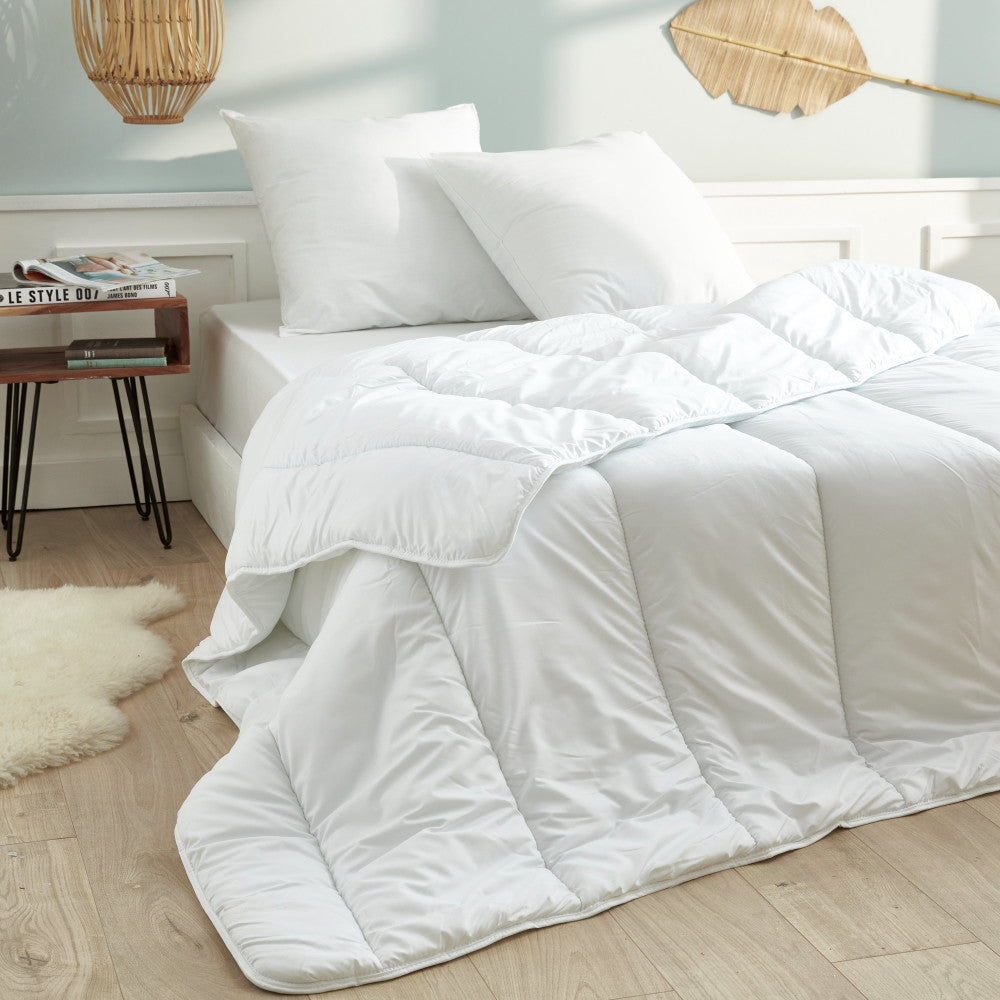 Pack 3 pièces Couette 260 x 240 cm + 2 Oreillers 60 x 60 Gamme "Douceur" - Traité Anti Acarien Soft & Care