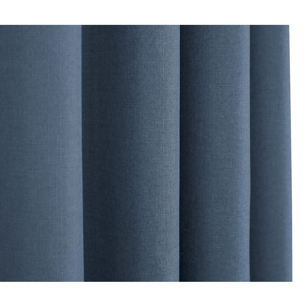Paire de rideaux à œillets "effet lin" 140 x 260 cm Moonlight deco Bleuet