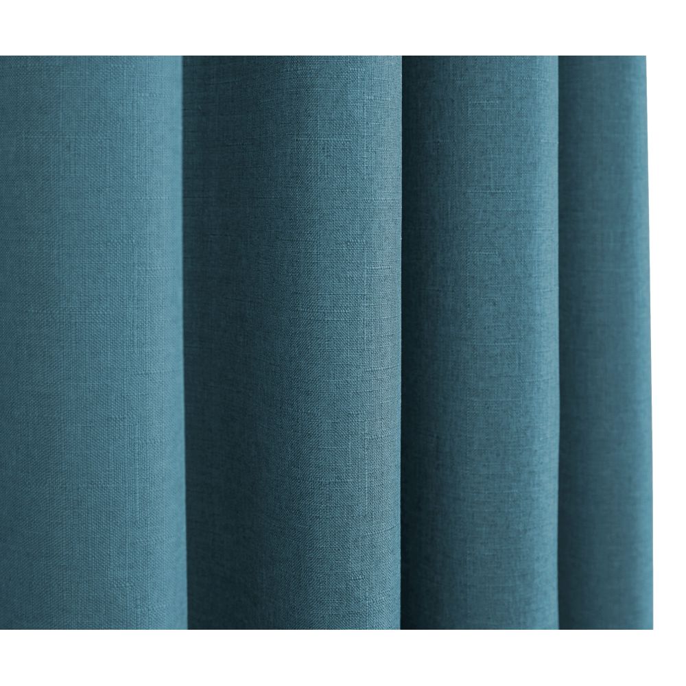 Paire de rideaux à œillets "effet lin" 140 x 260 cm Moonlight deco Paon