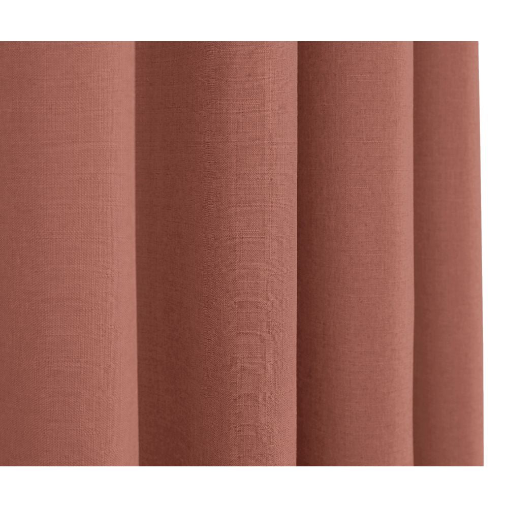 Paire de rideaux à œillets "effet lin" 140 x 260 cm Moonlight deco Rose boisé