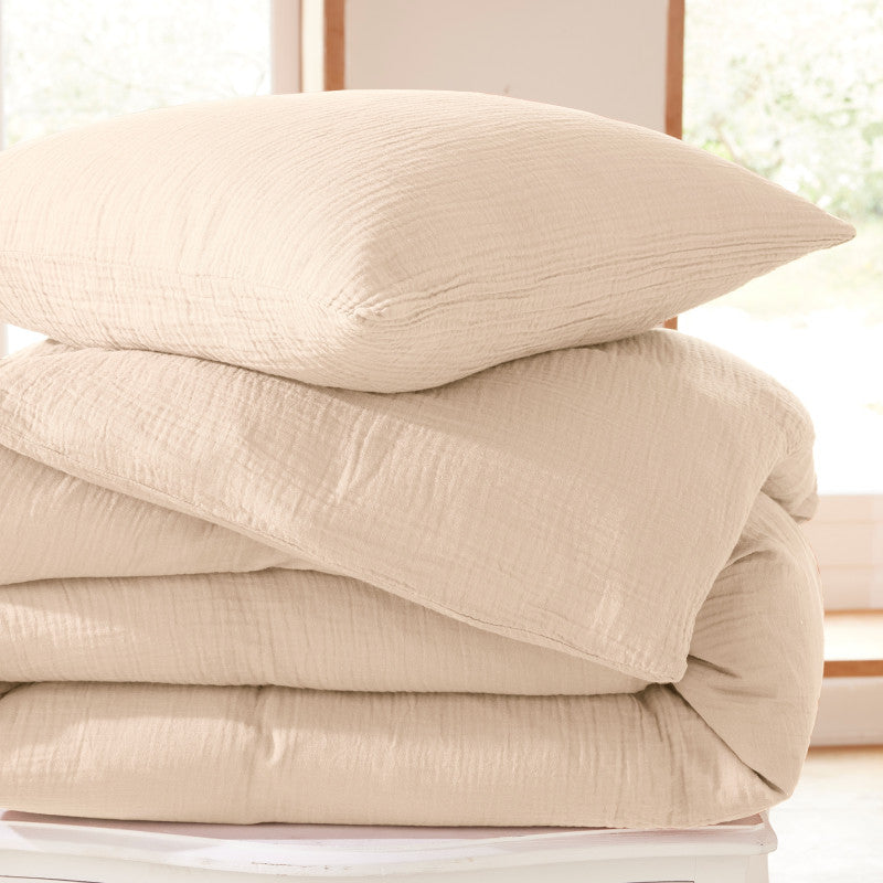 Pack 3 pièces Parure de Draps - Dh 90 Gaze de Coton Naturel