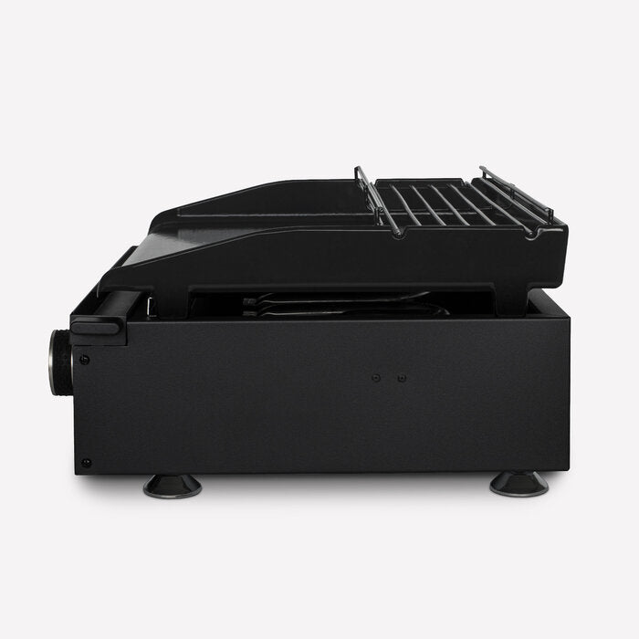Plancha au gaz 3 brûleurs - surface de cuisson 63,5 x 36 cm - jusqu'à 350 °C - fonte émaillée - noir
