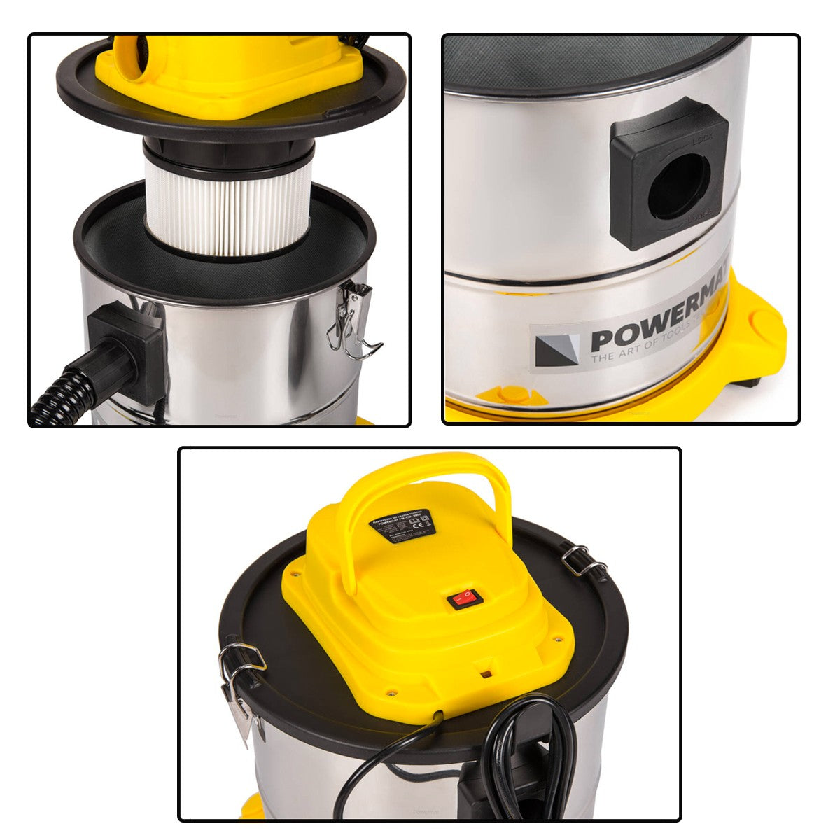 Aspirateur 2en1 industriel et vide cendre 2000W 20 L