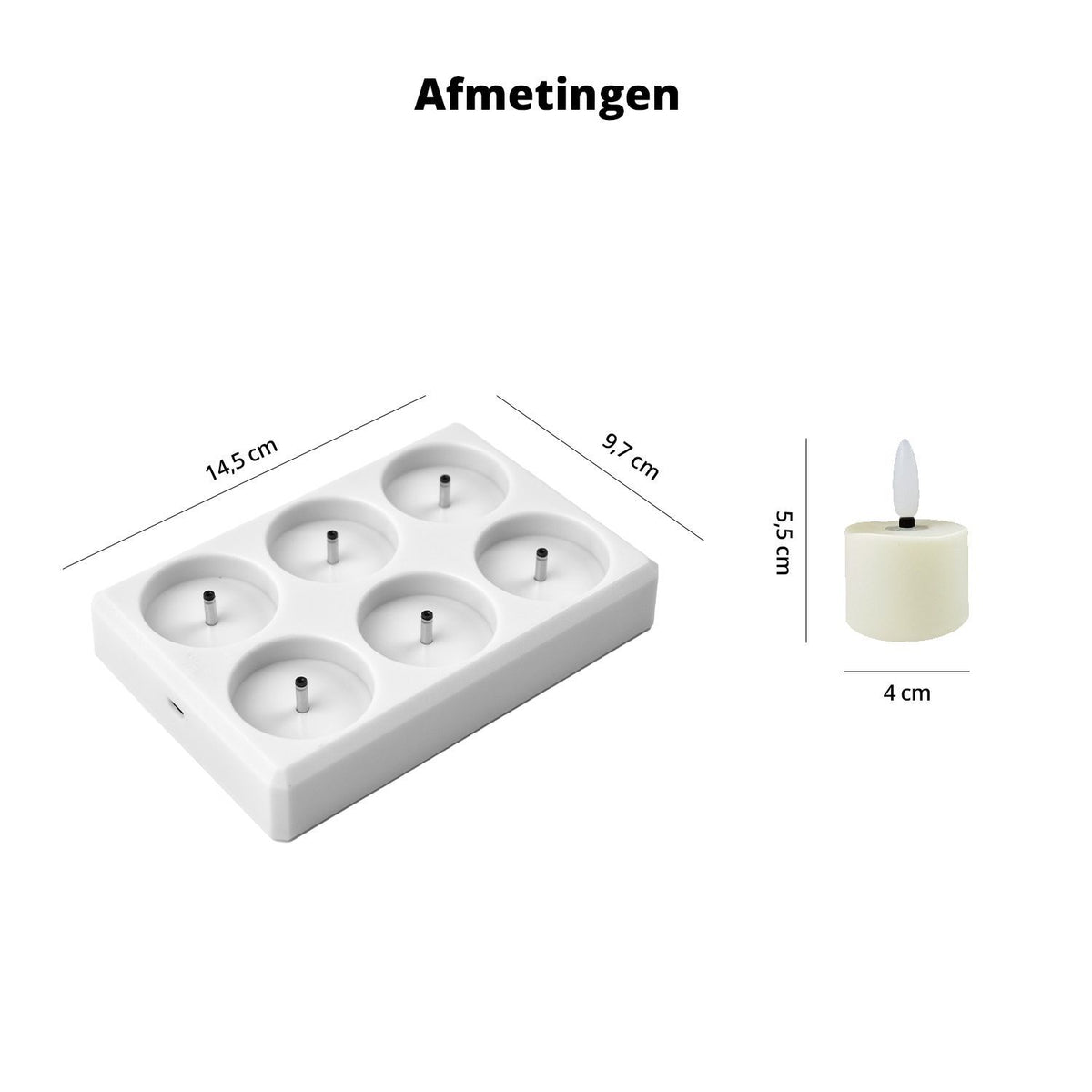 Lot de 6 Bougies chauffe-plat chauffe-plat rechargeables - Bougies LED avec flamme mobile - Télécommande incluse
