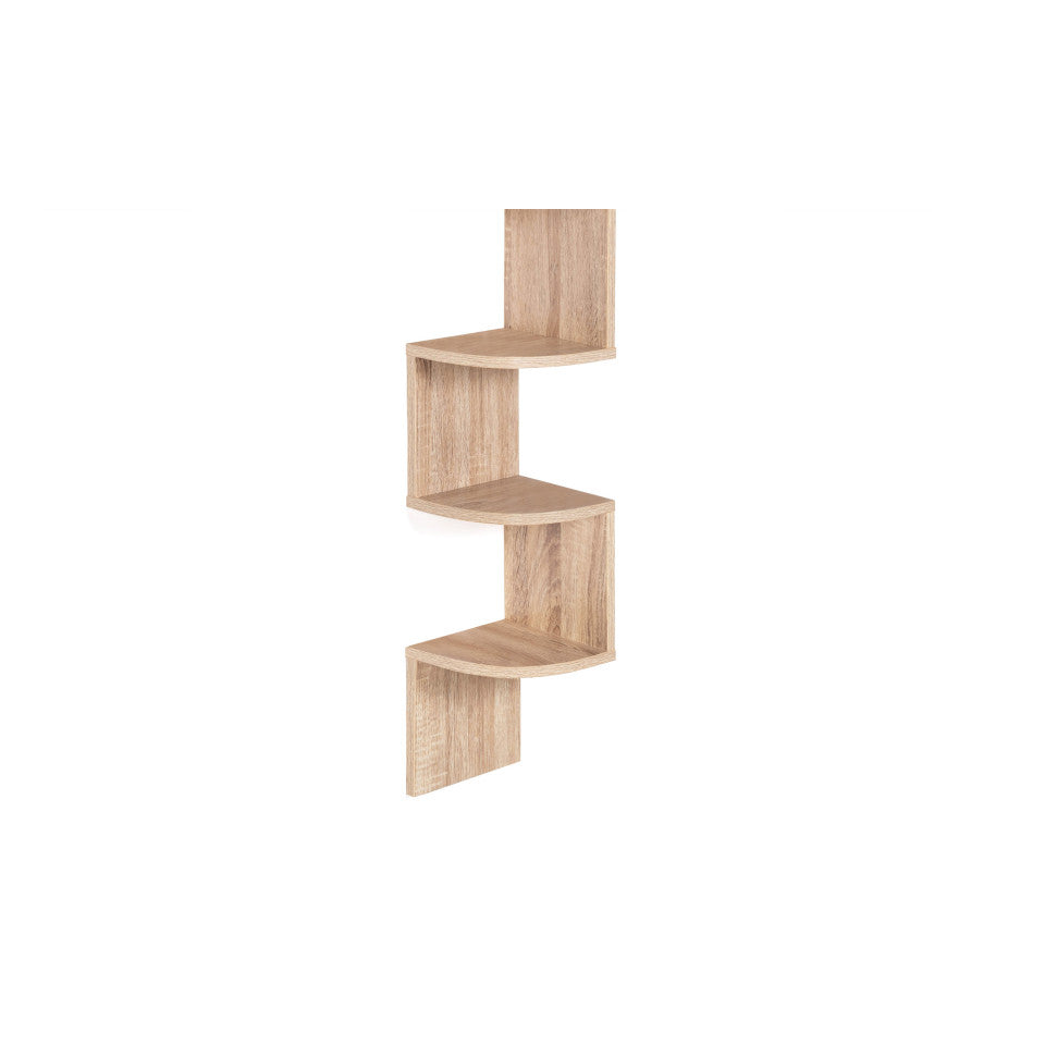 Etagère murale d'angle avec niches Hêtre 120cm