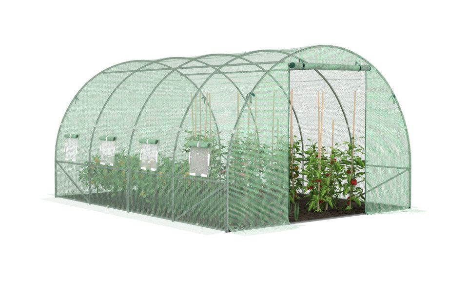 Serre tunnel de jardin 12m² verte bâche renforcée 130 gr/m² - Gamme maraichère