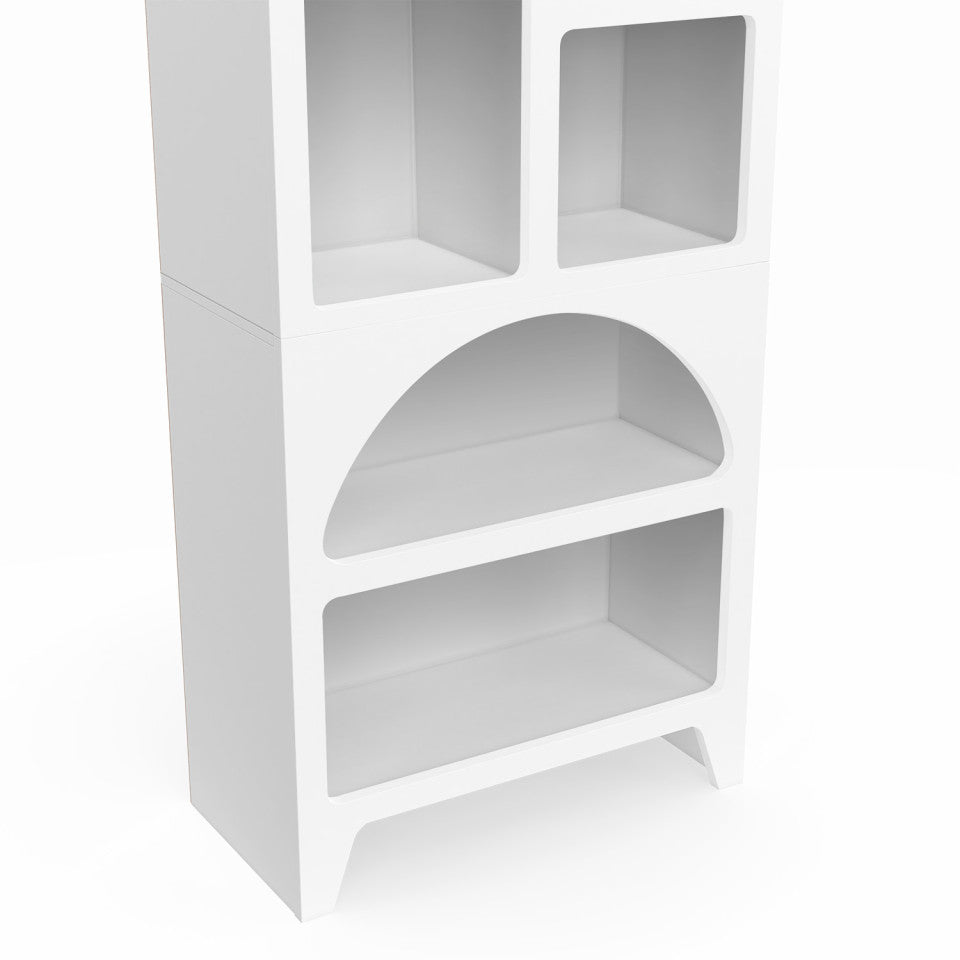 Etagère organique 6 compartiments blanche 160cm