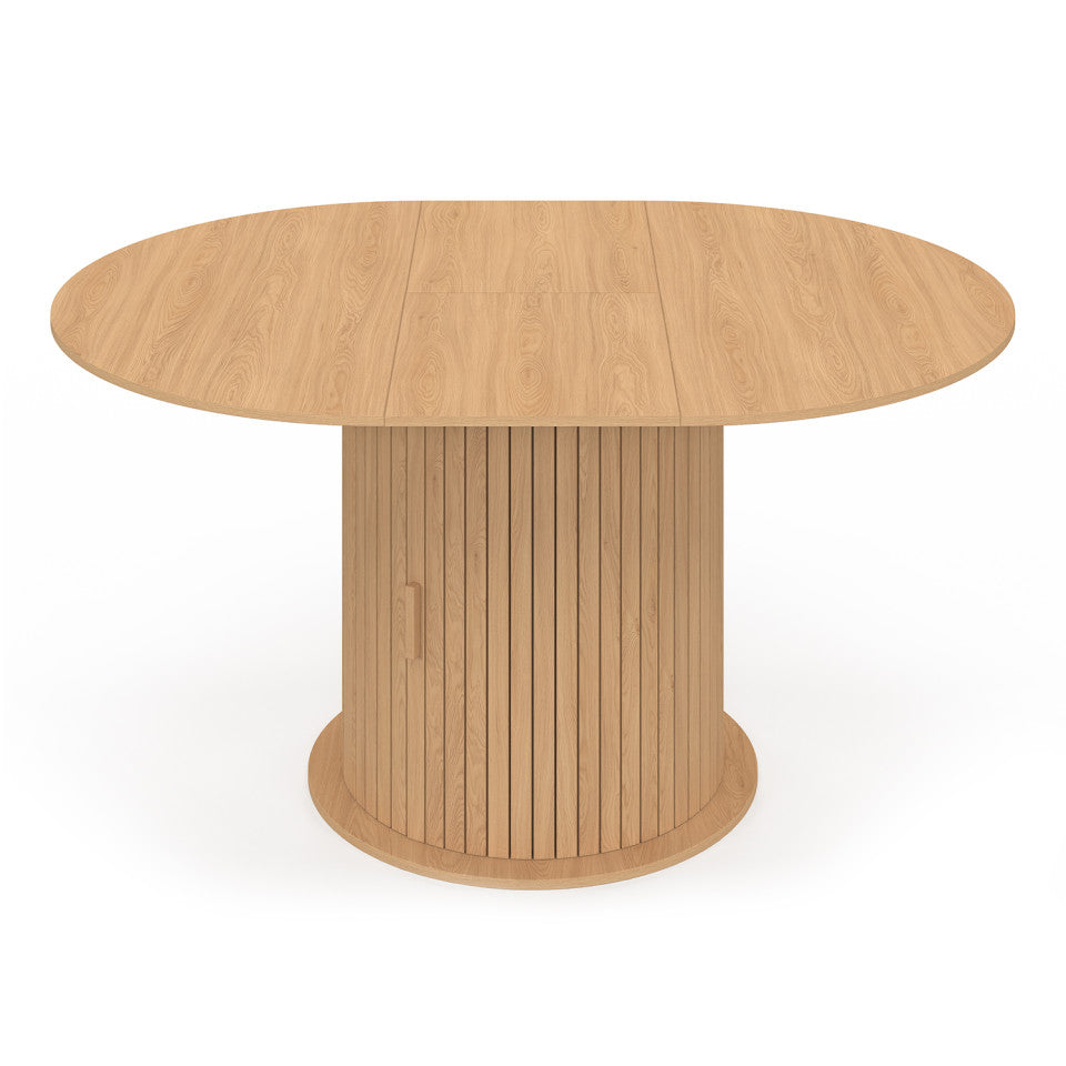 Table à manger ronde extensible Albane Ø110-150cm avec rangement