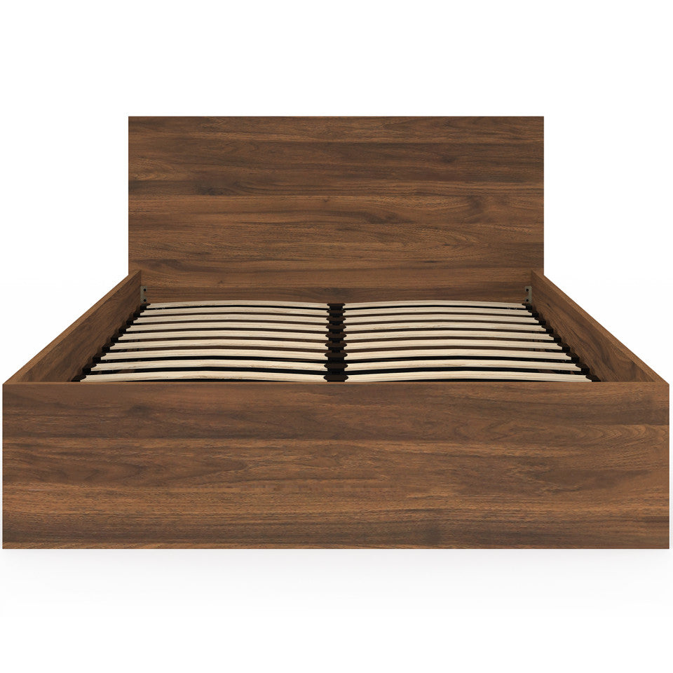 Lit coffre Sicilia 140x190cm effet bois noyer