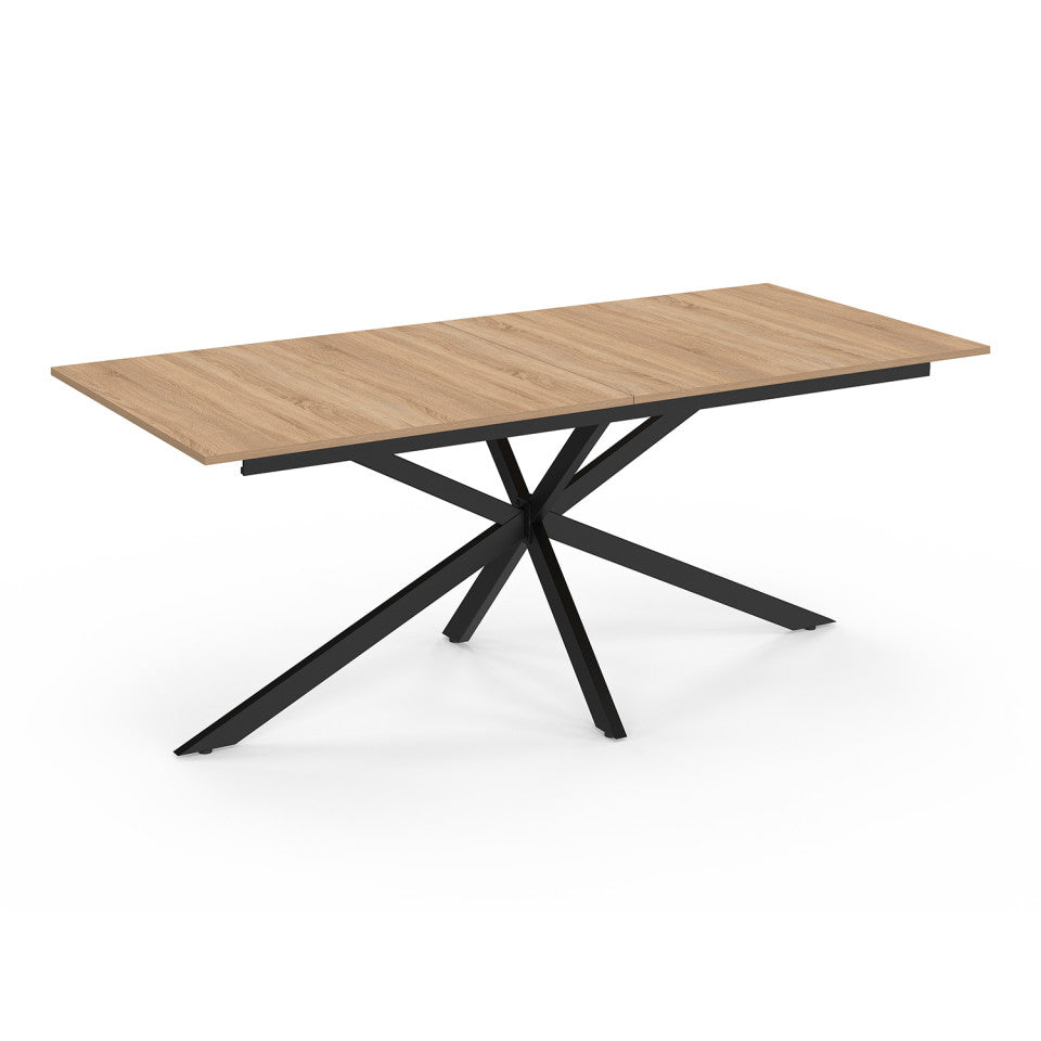 Table à manger extensible Spider 200-300cm bois et noir